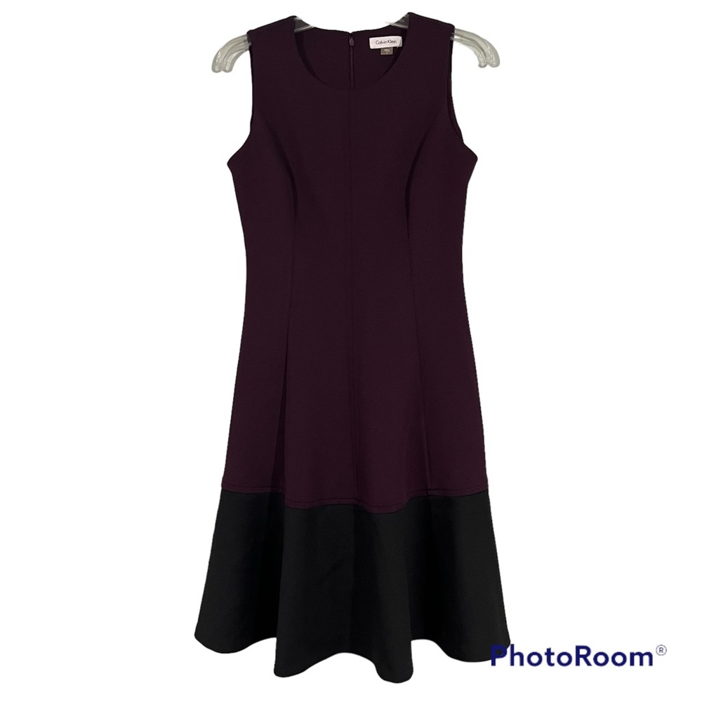 Calvin Klein size 4 women’s evening dress plum and black two toned sleeveless